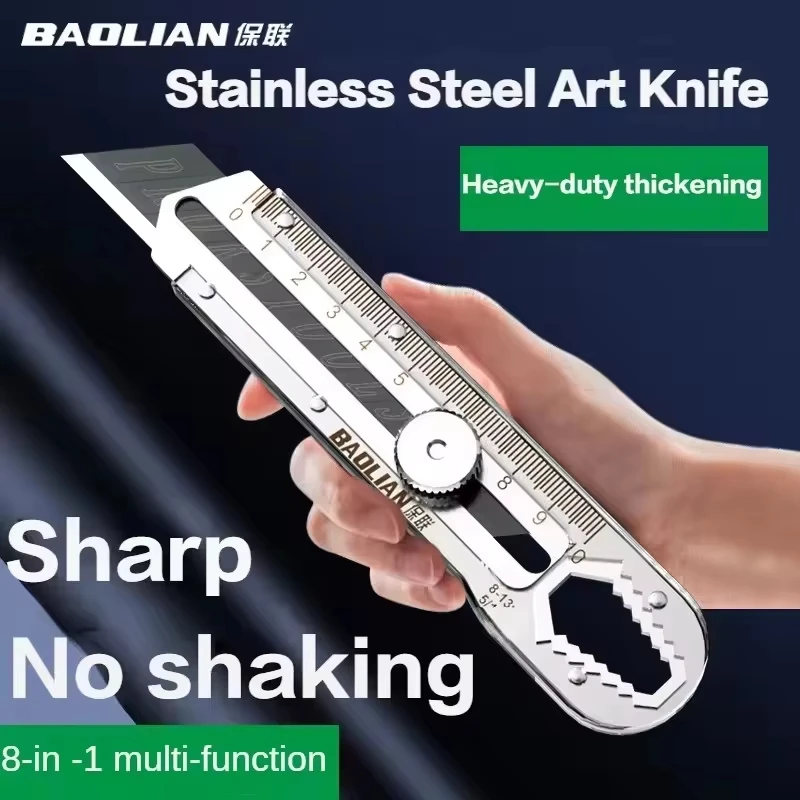 8 in 1 coltello multiuso taglierina multiuso in acciaio inossidabile retrattile resistente impermeabile coltello e lame a scatto