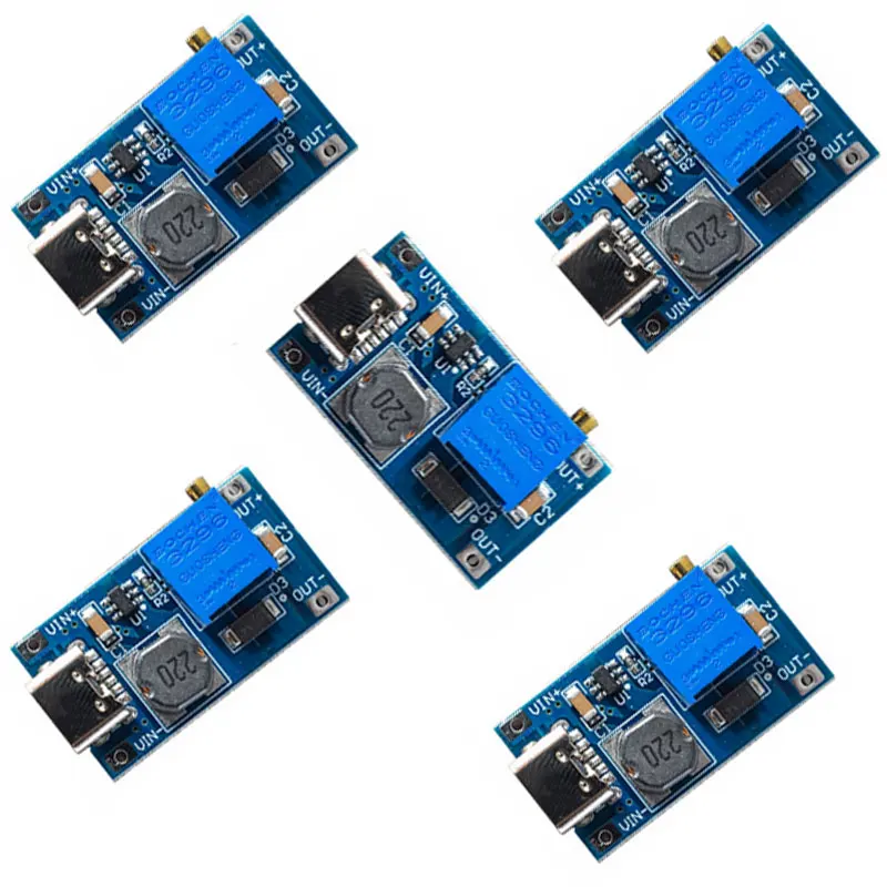 Scheda boost 2a Modulo boost DC-DC alimentatore regolato Ampio ingresso di tensione da 2/24 V a 5/9/12/28 V TYPEC/micro porta regolabile