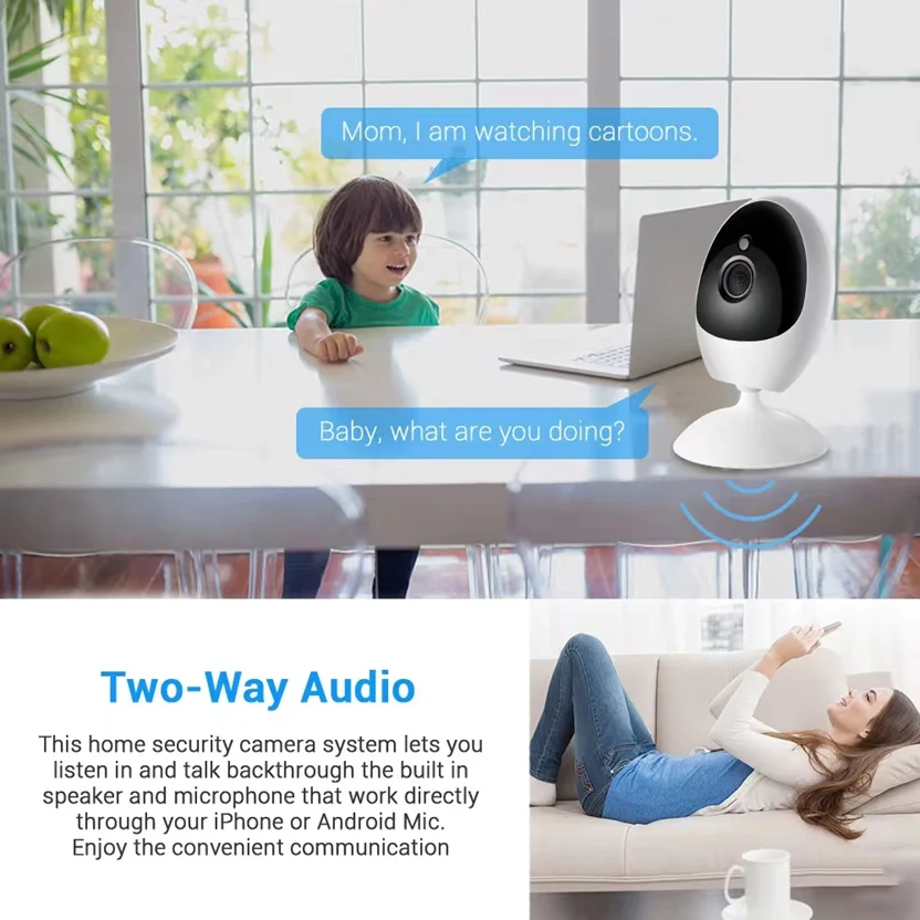 Cámara ojo de pez ICSEE, gran angular de 180 grados, lente de 1,44mm, visión nocturna, 1080P, seguridad para el hogar, VR, Wifi, cámara panorámica inteligente AI