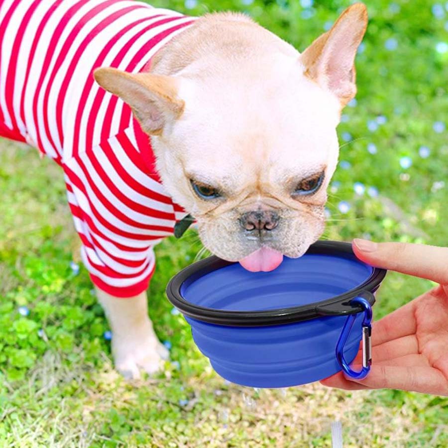 Cuenco de comida para perros portátil plegable, adecuado para agua potable al aire libre, suministros de viaje, cuenco de comida para perros, 1 ud.