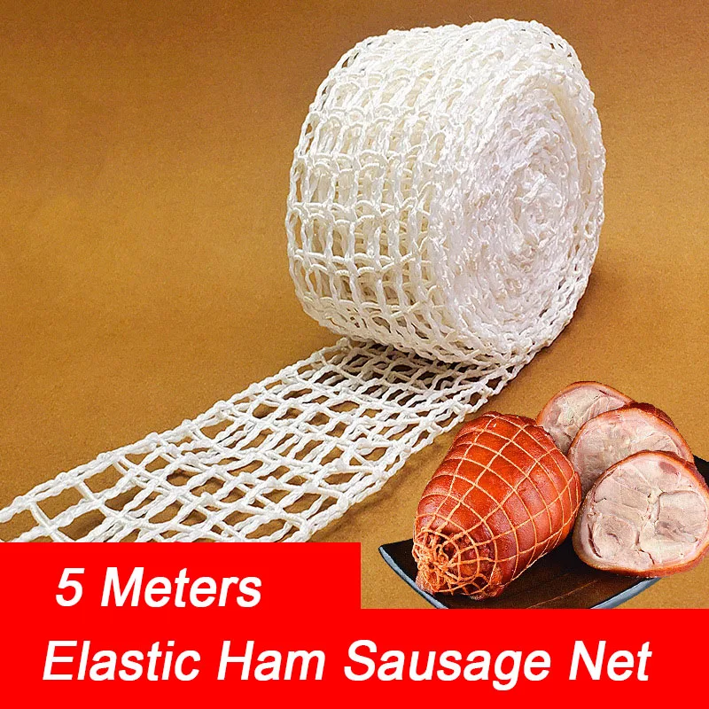 3/5/8M Thịt Lưới CuộN Thun Xúc Xích Giăm Bông Lưới Nóng Chó Xúc Xích Bao Bì Lưới Bếp Phụ Kiện Đi Kèm bông Thịt Lưới Dụng Cụ Nấu Ăn