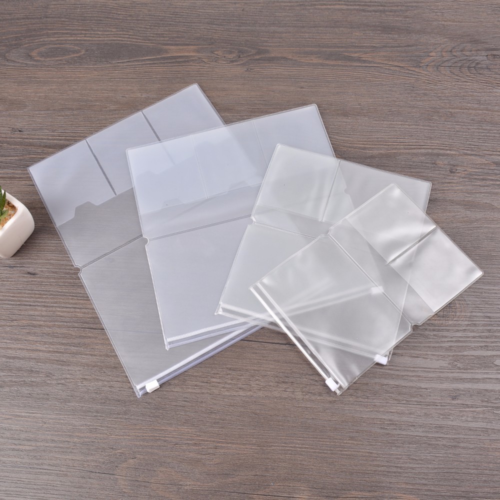 PVC-Reißverschlusstasche, Aktenordner, Reisetagebuch, Notizbuch, Planer, Zubehör, Kartenhalter, Aufbewahrungstasche, Tasche, 2 Stück