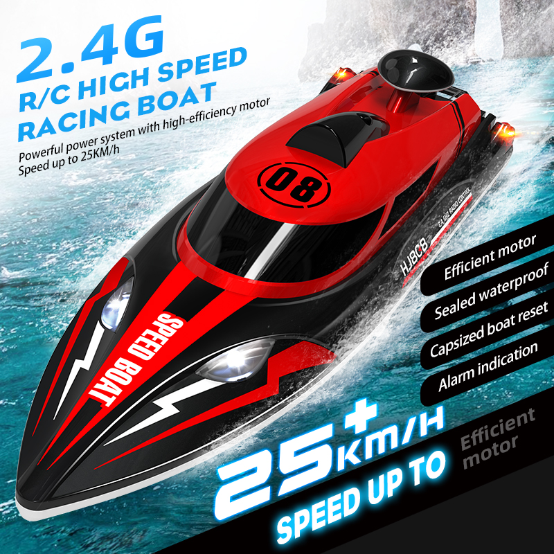 HJ808 RC Batterij Boot 2.4Ghz 25 km/u Hoge Snelheid Afstandsbediening Racing Schip Water Speedboot Kinderen model Speelgoed