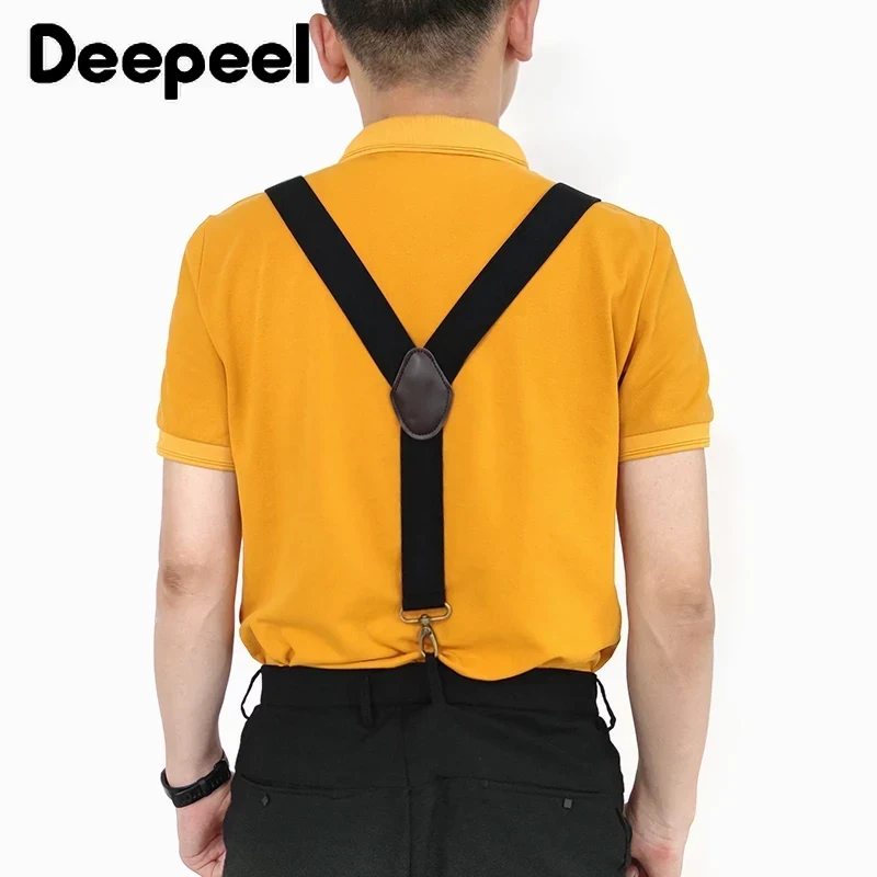 1Pc 3.5*120 センチメートル大人メンズサスペンダー 3 クリップフックバックル男ハーネスブレース弾性ストラップ気を付けろサスペンダーパンツアクセサリー