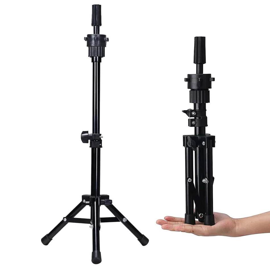 36cm-56cm suporte de cabeça de manequim ajustável tripé suporte de cabeça de treinamento de cabeleireiro para uso em salão de beleza suporte de cabeça de exibição de peruca