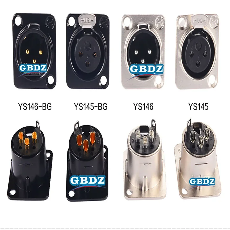 3 Core XLRr Soket Pria Wanita Emas/Berlapis Timah RC3FDL Soket Tipe D Modul Amplifier Daya YS145 Adaptor Antarmuka Audio