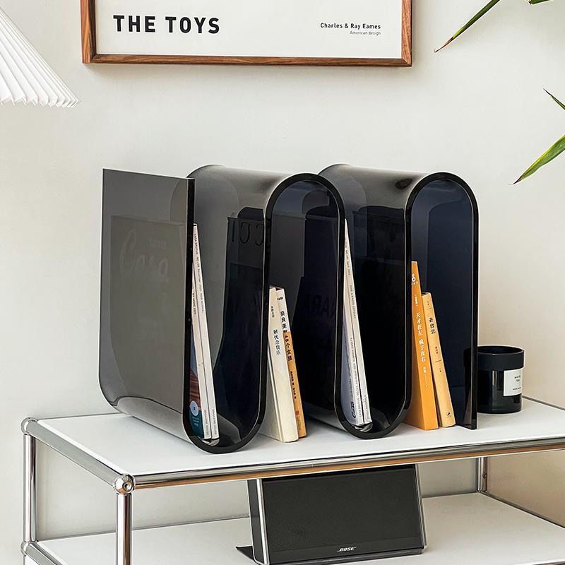 Estante de libros transparente nórdico, mesa auxiliar acrílica con personalidad, muebles para sala de estar, decoración del hogar, estantería pequeña, revistero, nuevo