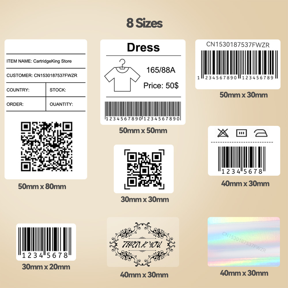 混合サイズ Marklife P50 感熱紙自己粘着ラベルステッカー M110 M220 M200 プリンタ用 50*80 ミリメートル 50*30 ミリメートル 40*30 ミリメートル
