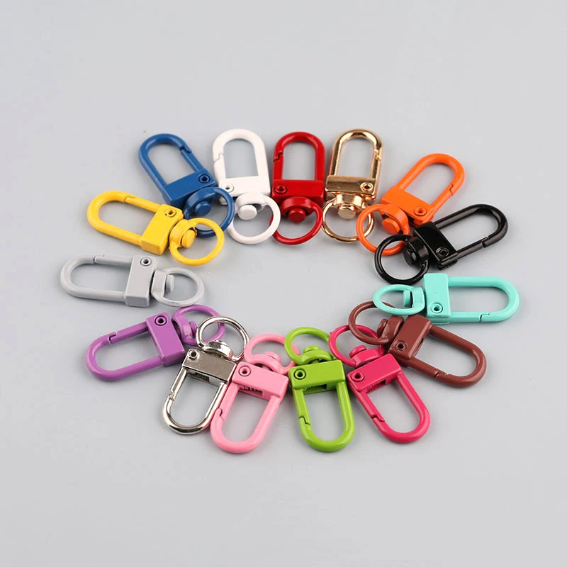10 ชิ้น/ล็อต 12x33 มม.สุนัขหมุนหัวเข็มขัดที่มีสีสันกุ้งก้ามกราม Clasps Hooks สําหรับเครื่องประดับ DIY ทํา Key CHAIN อุปกรณ์เสริม