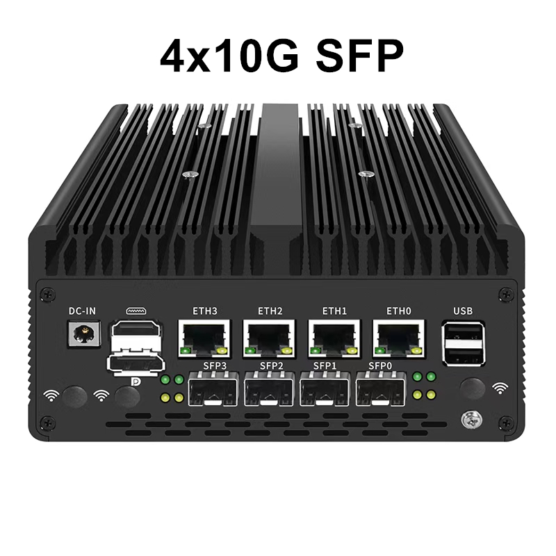 Neues Solid Firewall Appliance 12. Generation Intel Pentium Gold 8505 10G/1G SFP 4*2,5G RJ45 LAN 2*DDR5 NVMe Mini PC Proxmox ESXi Server