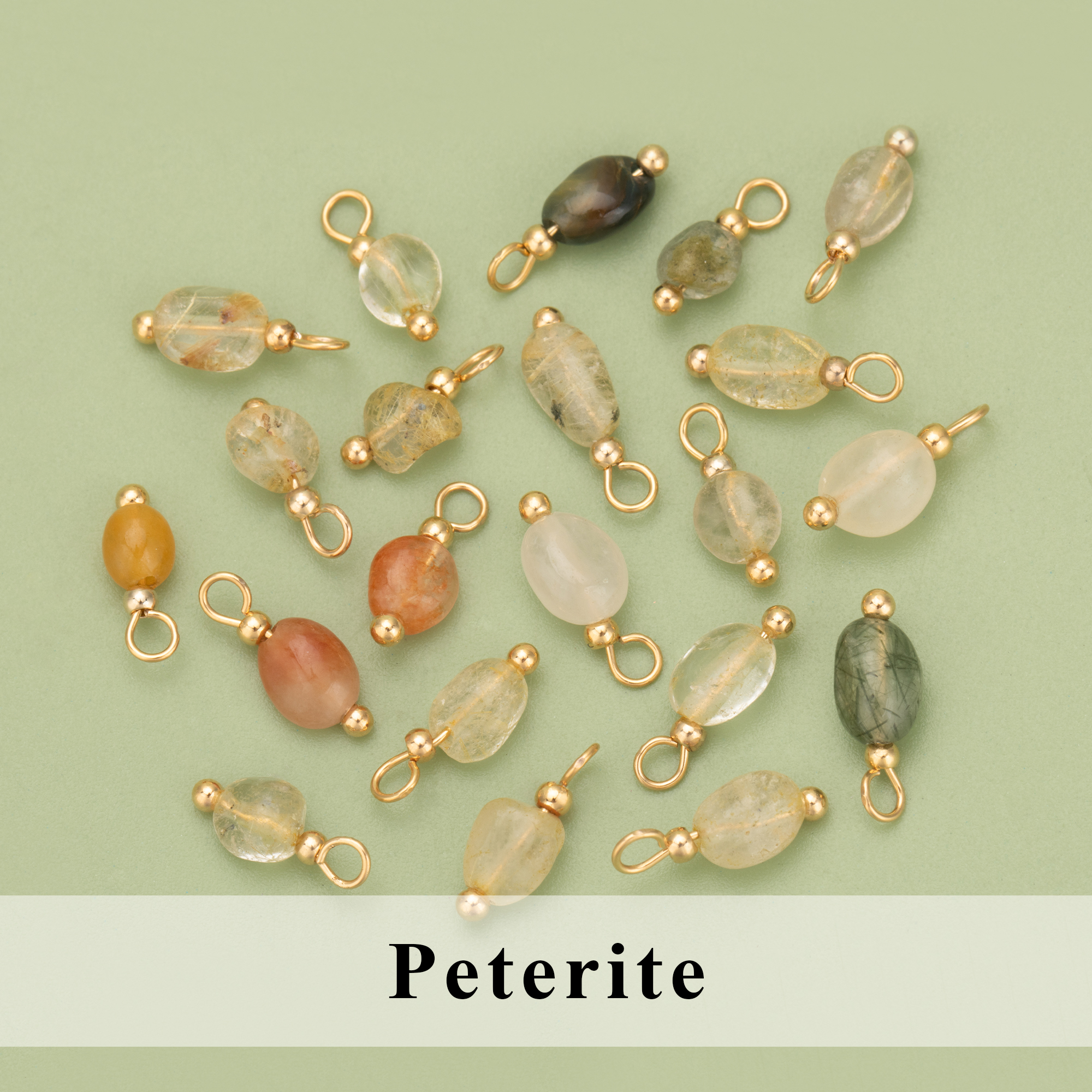 YEGUI C324S, accesorios de joyería, piedra natural, chapado en oro de 18 k, cobre, hecho a mano, fabricación de joyas, dijes, colgantes diy, 20 unids/lote