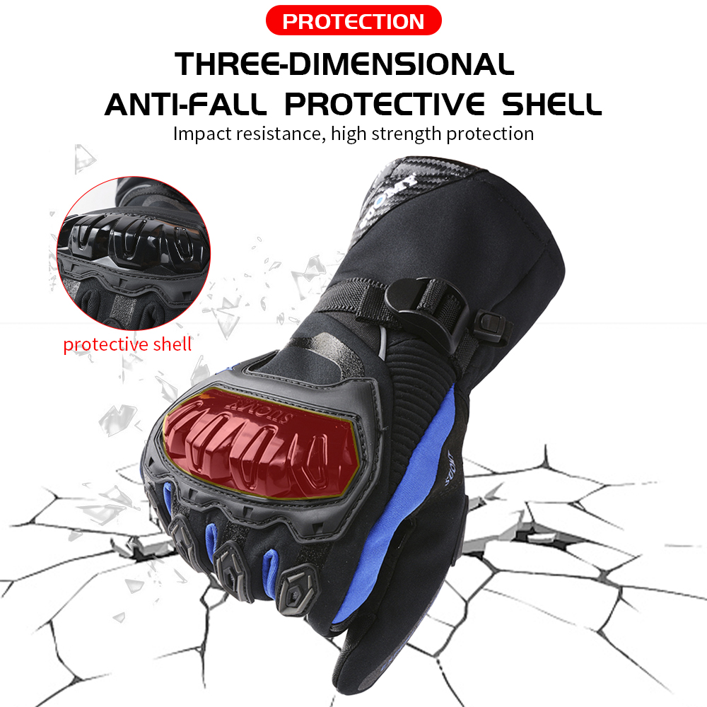 겨울 따뜻한 오토바이 장갑 방풍 방수 Guantes 모토 오토바이 타기 장갑 터치 스크린 모토 크로스 장갑 블랙