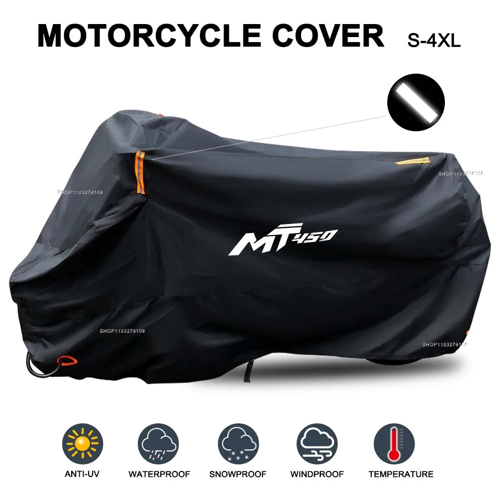 Cubierta de motocicleta impermeable al aire libre interior todas las estaciones a prueba de polvo protección UV Moto cubierta de lluvia para CFMOTO 450MT