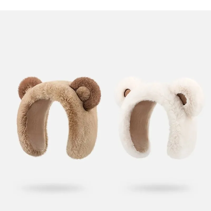 Orejeras cálidas de oso pequeño de dibujos animados para mujer, Protector de oreja cálido para estudiantes, cubierta de oreja fría, nuevo, invierno, 2024