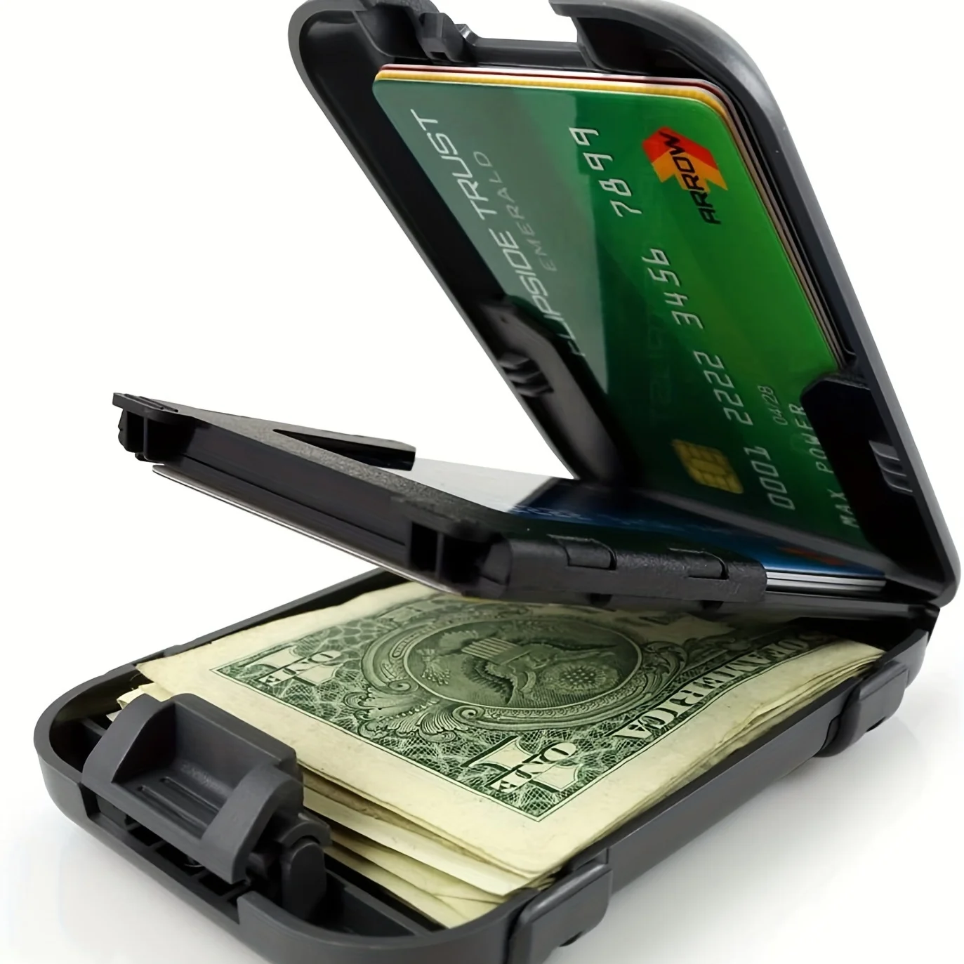 Metal ID Bank Credit Card Holder Wallet Anti RFID Blocking Minimalist Wallet Men's Ultra Thin Aluminum Clip Pocket Cash Holder