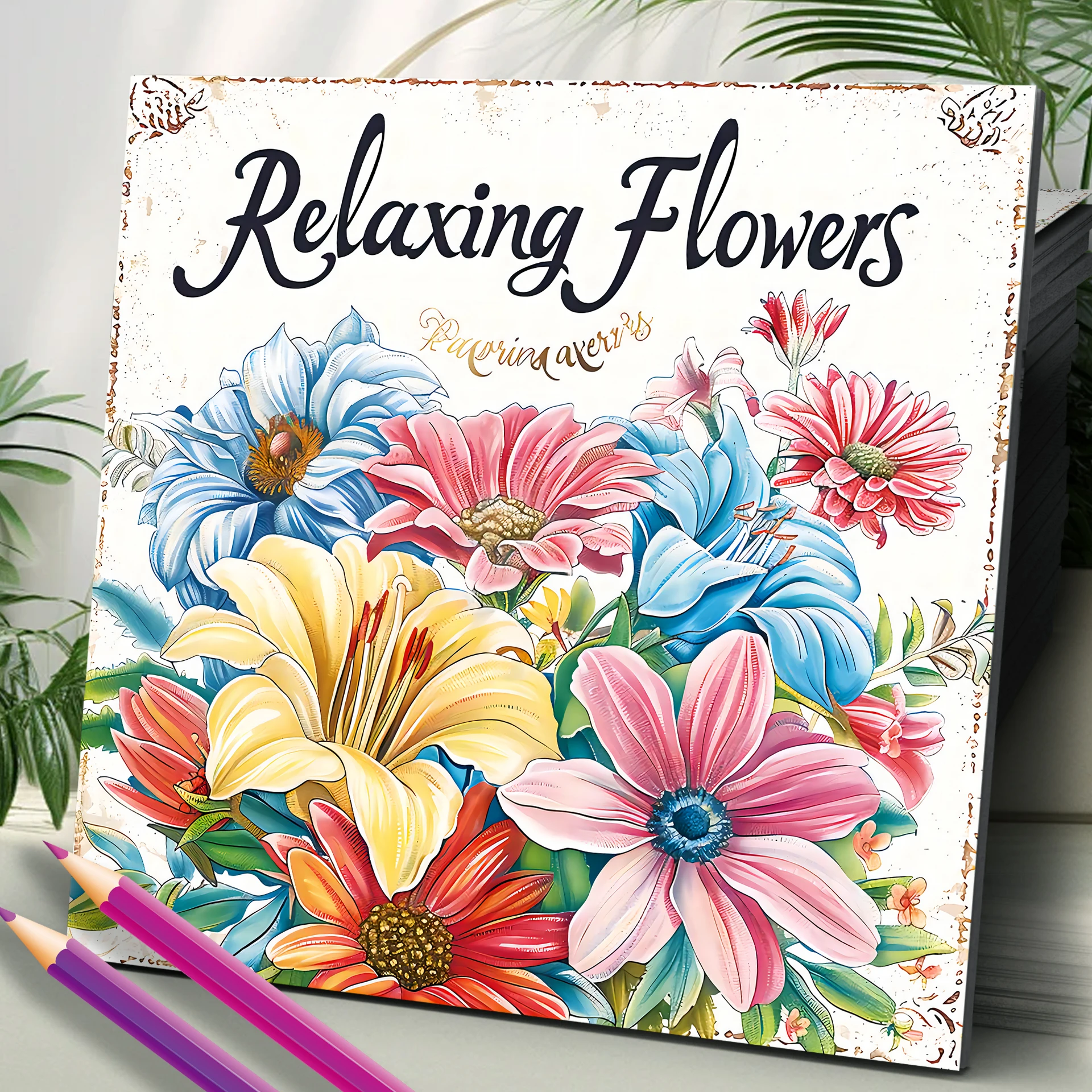 Libro para colorear artístico, 20 páginas, flor relajante, libro de imágenes para adultos, regalo para fiesta de cumpleaños, alivia el estrés, mata el tiempo, pintura de Graffiti