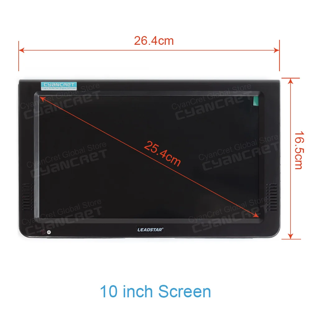 LEADSTAR D10 10 นิ้ว HD แบบพกพาทีวี DVB-T2 tdt DTT Digital และ Analog mini รถขนาดเล็กโทรทัศน์สนับสนุน USB SD MP4 H.265 AC3