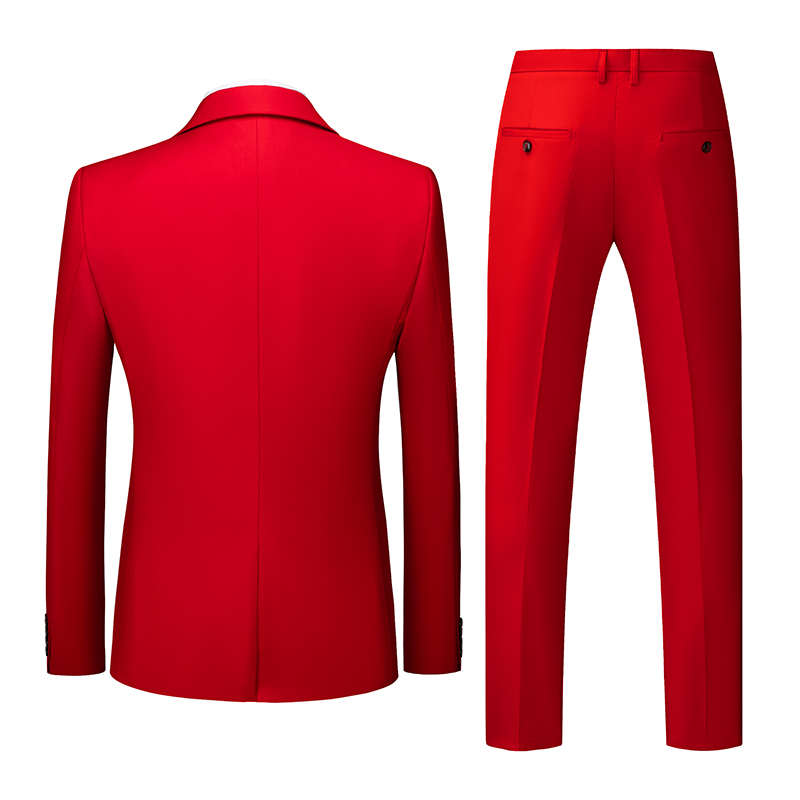 Reine Farbe Anzug 3 Stück Herren Hochzeits feier Kleid Jacke Weste Hose Mode Slim Fit Blazer Weste Hose rot blau grün
