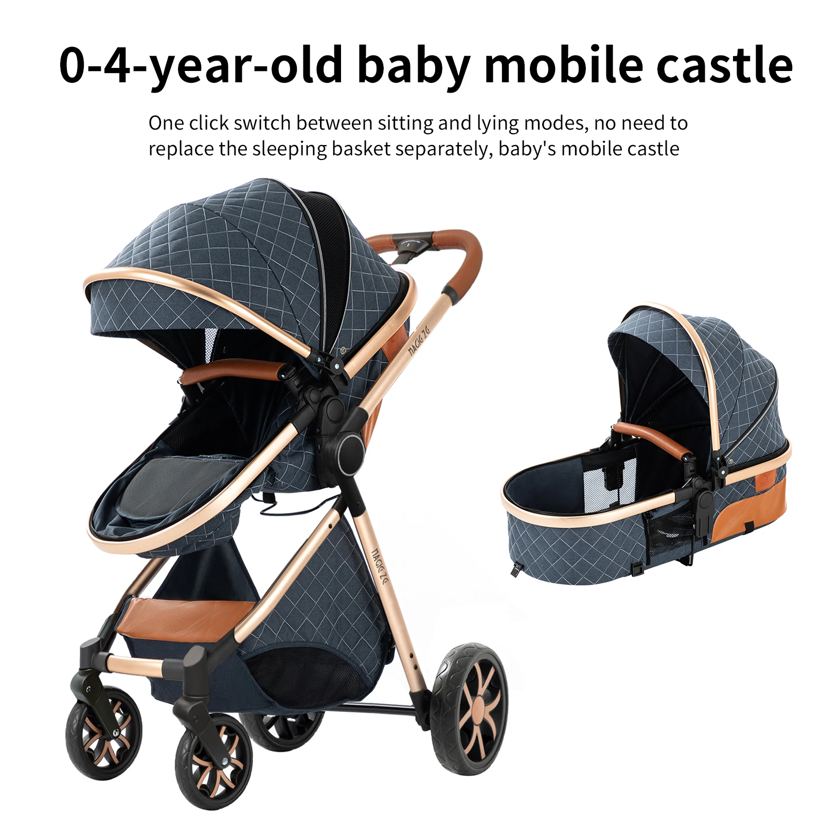 Carrinho de bebê conversível estilo Doona – Carrinho de viagem leve 4 em 1 com assento elevado, ideal para caminhadas e viagens diárias