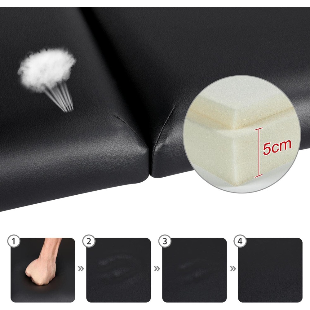 Mesa de masaje plegable, camilla estética profesional grande portátil de 92 cm de ancho con 2 zonas