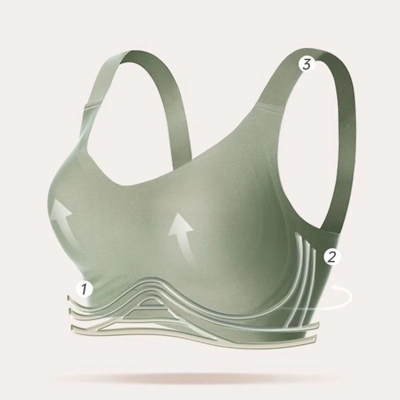 Finetoo-Lencería sin costuras con aros para mujer, sujetador deportivo para uso diario, chaleco, soporte suave, cinturón ajustable, cómodo sujetador de talla grande
