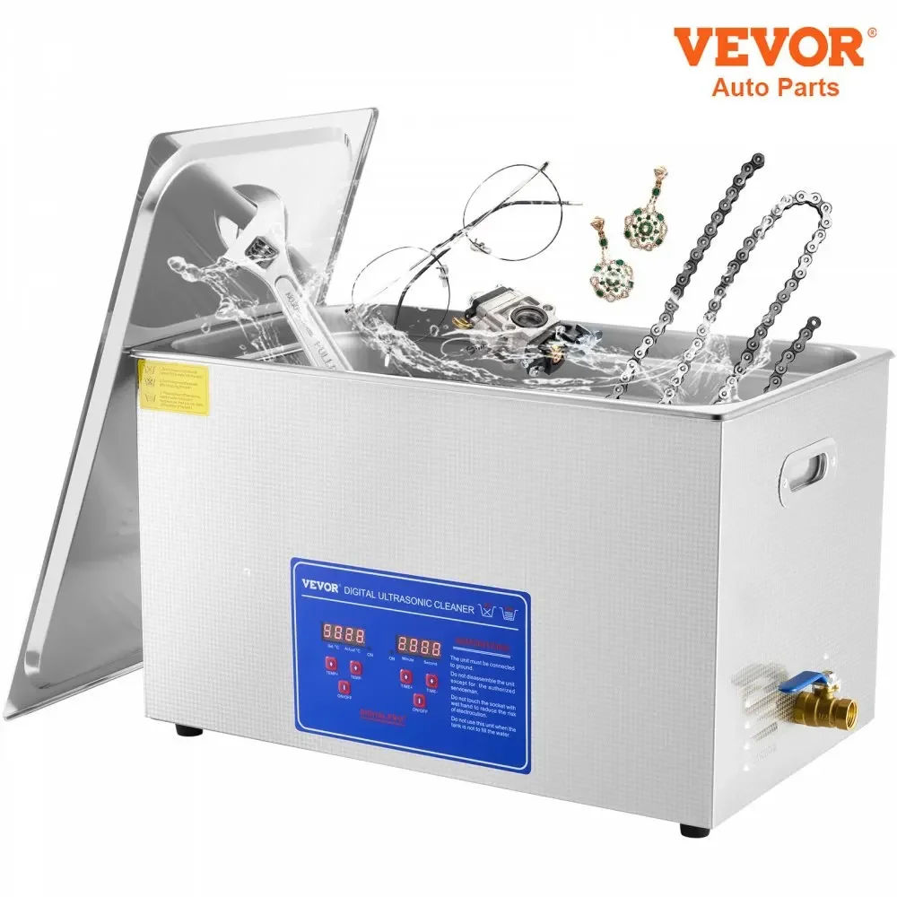 VEVOR Ultraschallreiniger, digitaler Timer, 2 l, 3 l, 6 l, 10 l, 15 l, 22 l, 30 l, Edelstahl, Bad, Schmuck, Brillen, Uhrenreinigungsmaschine