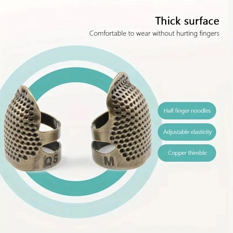 2 STKS vintage verstelbare vingerhoed hand naaien vingerhoed ring thuis antislip naaldpers vinger mouw