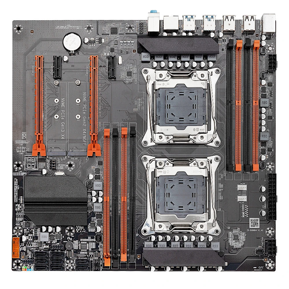 SOYO X99 Двухпроцессорная материнская плата Intel Xeon E5 2680 V4 CPU*2 и 32 ГБ DDR4 (4*8 ГБ) NVME M.2 для настольного ПК
