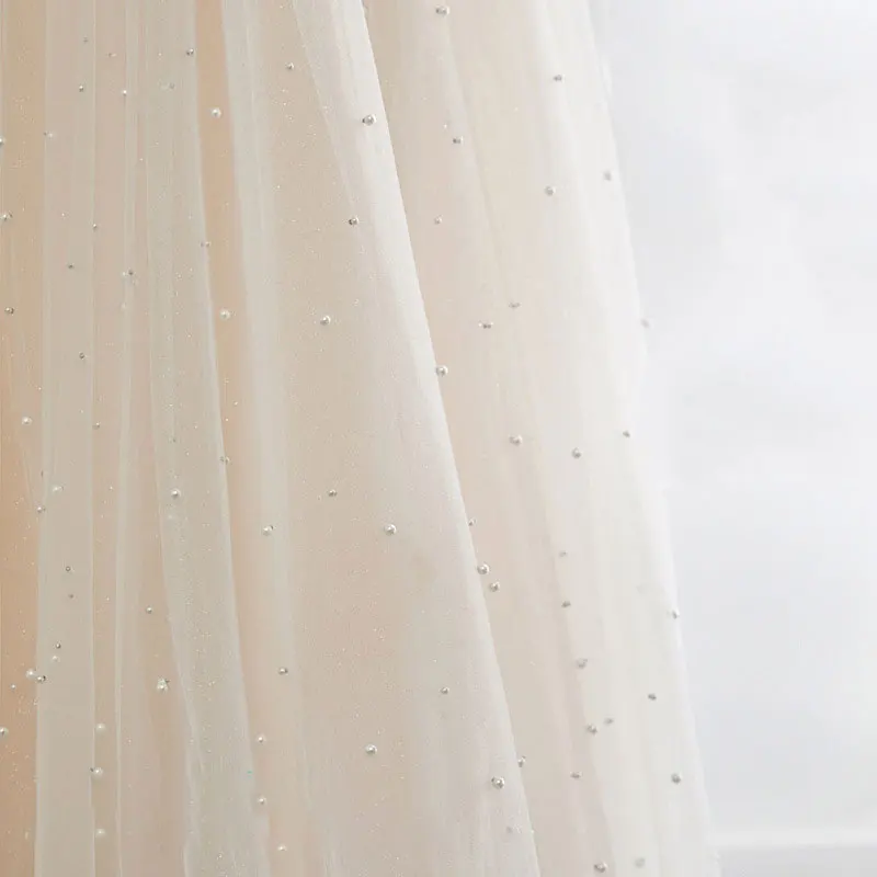 Nachahmung Perlen Weiche Tüll Mesh Stoff Perlen Spitze DIY Nähen für Party Hochzeit Kleid Vorhang Romantische Hintergrund Dekoration