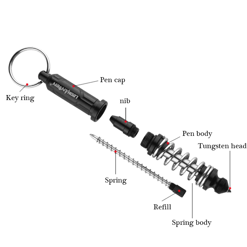 Mới T-6 Mùa Xuân Chiến Thuật Bút Thép Vonfram Tự Vệ Bút Chiến Thuật Sống Còn Bút Đa Năng Dụng Cụ Phá Kính An Ninh Bảo Vệ