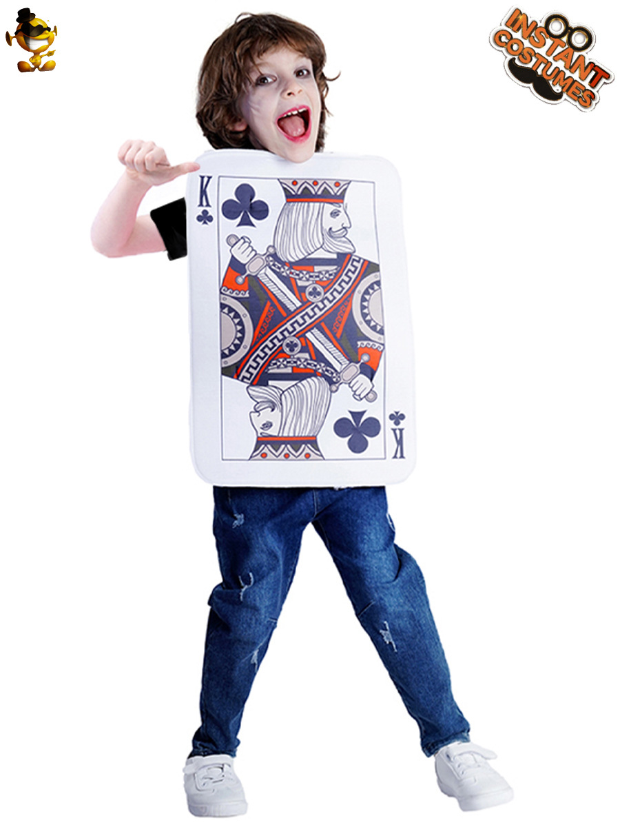 Funny Children's Poker Show Props Costume Mardi Gras Poker Party Costume Festival Performance Props Fit 100 to 150cm