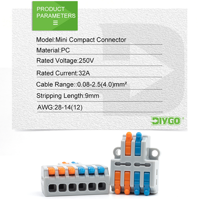 5PCS Fast Wire Connector Push-in Electrical Terminal Block Universal Splicing Wiring Cable Connectors For Cable Connection SPL 