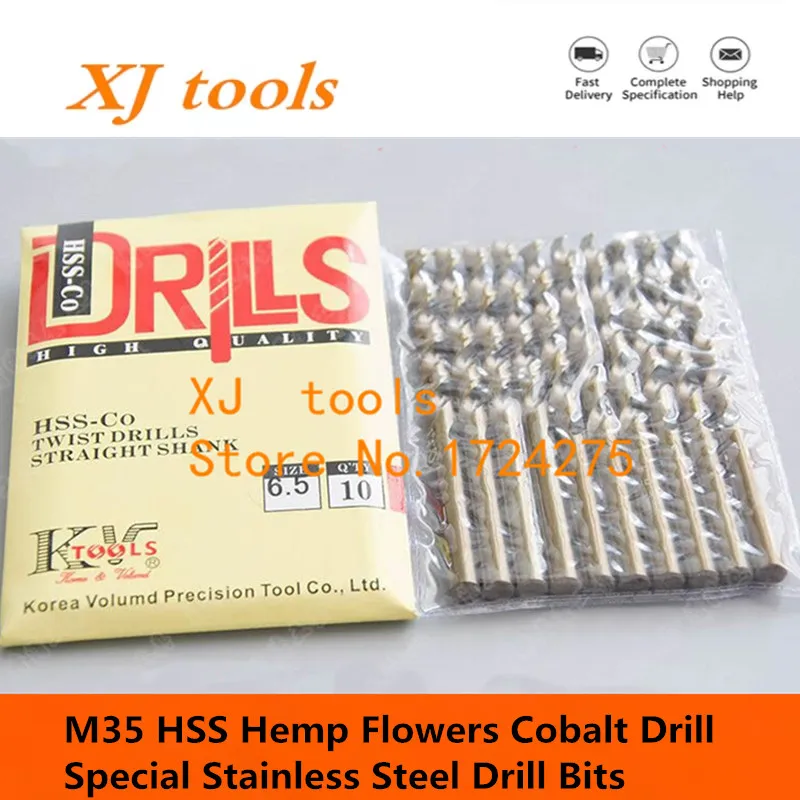 M35 10 cái 1.0 mét-8.5 mét HSS Hoa Cây Gai Dầu Cobalt Khoan Thép Không Gỉ Đặc Biệt Khoan Bits (1 mét/2 mét/3 mét/4 mét/5 mét/6 mét/7 mét/8 mét)