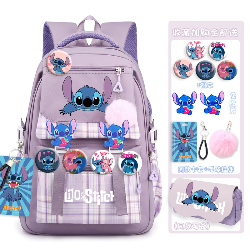 Tornister studencki Disney New Stitch Casual i lekki plecak o dużej pojemności z kreskówek