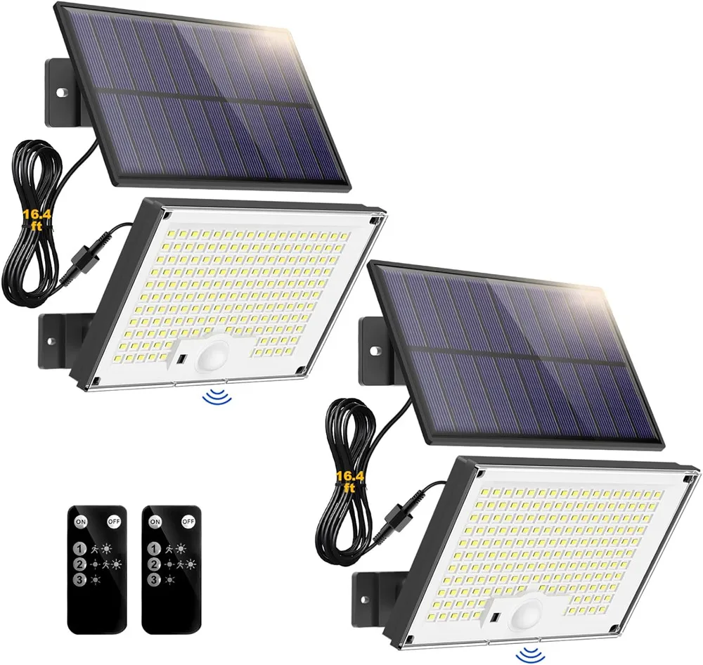 Luces LED solares para exteriores, 3 modos de iluminación, Sensor de movimiento Solar inalámbrico, lámpara de pared impermeable, valla de jardín alimentada por energía Solar