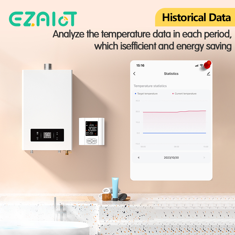 Tuya wifi termostato inteligente sem fio alimentado por bateria caldeira a gás de água controlador remoto temperatura voz alexa google casa alice