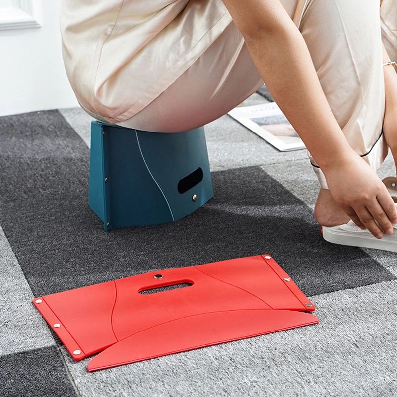 Cartão portátil dobrável fezes acampamento ao ar livre e pesca multi funcional cesta de plástico cadeira de armazenamento