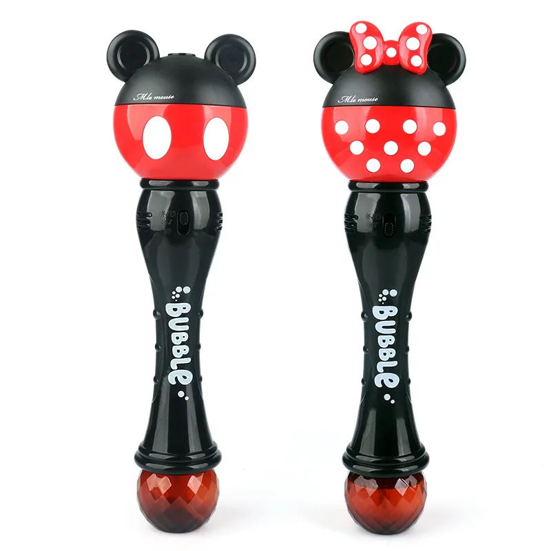 Mickey การ์ตูนใหม่ Bubble Machine เด็กชายและเด็กหญิง Magic Stick ของเล่นใหม่ Mickey Mouse Minnie ไฟฟ้าสบู่ Bubbles ของขวัญเด็ก
