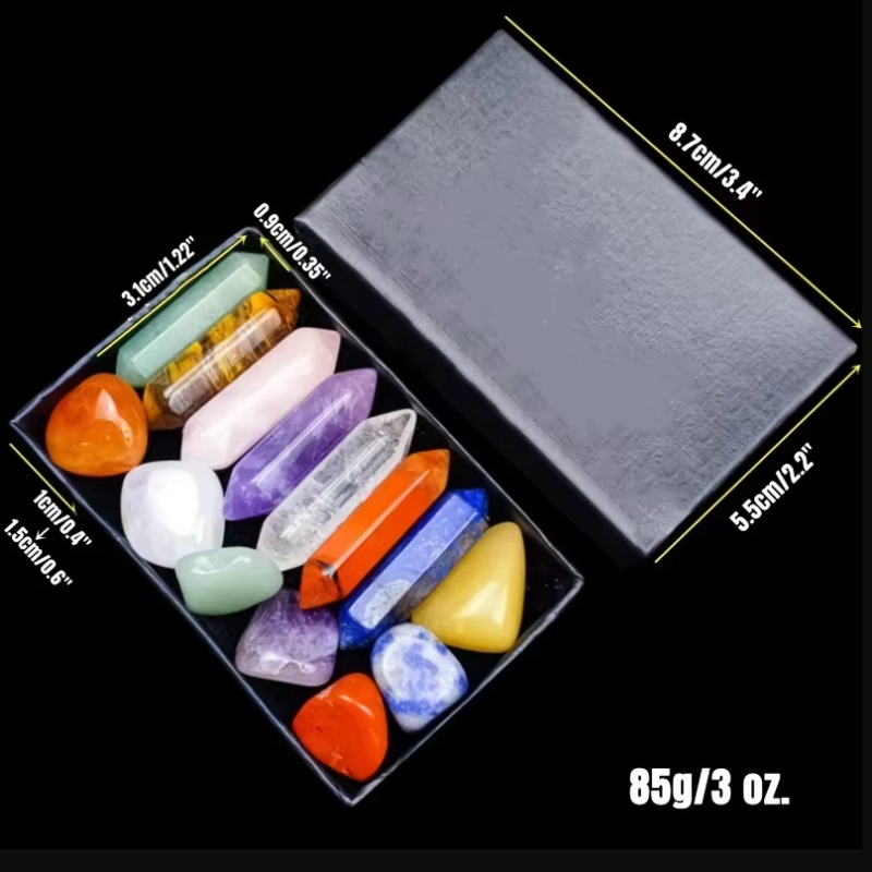 14pcs Pointed Quartz Crystal Chakra Healing Stones And Crystals Set Hexagon Rose Quartz Gems For Meditation Bedroom Decor