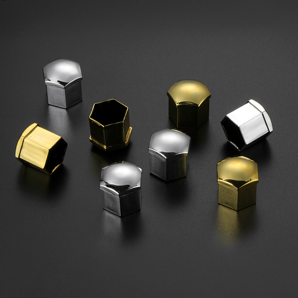 20Pcs Universal Anti-Rust 17/19/21mm Chrome Glossy ABS Auto Trim Tyre Wheel Nut Screw Bolt Protection Covers Cap Car Accessories