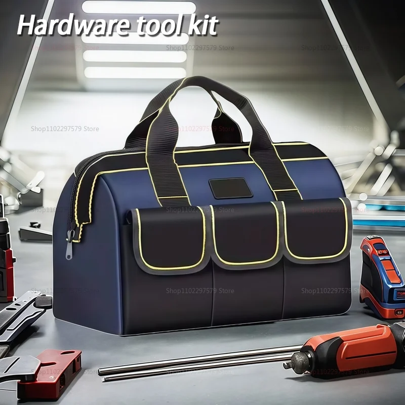 Bolsa de ferramentas multifuncional 1680d, bolsa para eletricista de pano oxford, bolsa de armazenamento profissional anti-queda à prova d'água com vários bolsos