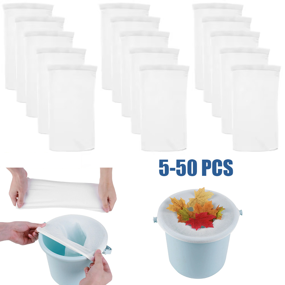 Calcetines para espumadera de piscina, almacenamiento de filtros, calcetines de filtro de nailon para piscina, filtros de limpieza de piscina, 5-50 Uds.
