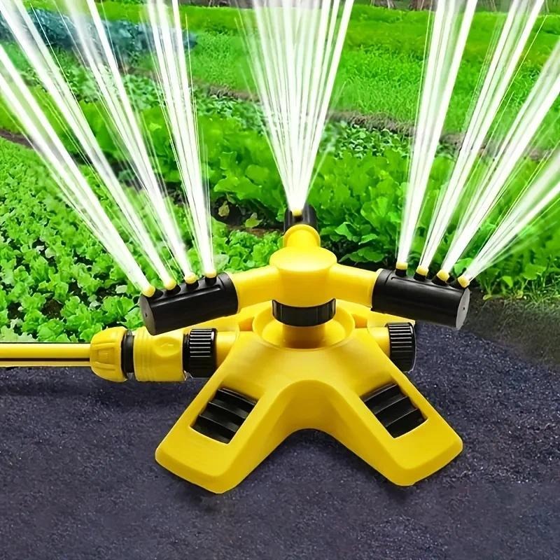360-degree Automatic Rotating Three-prong Sprinkler Irrigation Rotary Sprinkler Tandem Sprinkler Watering Device