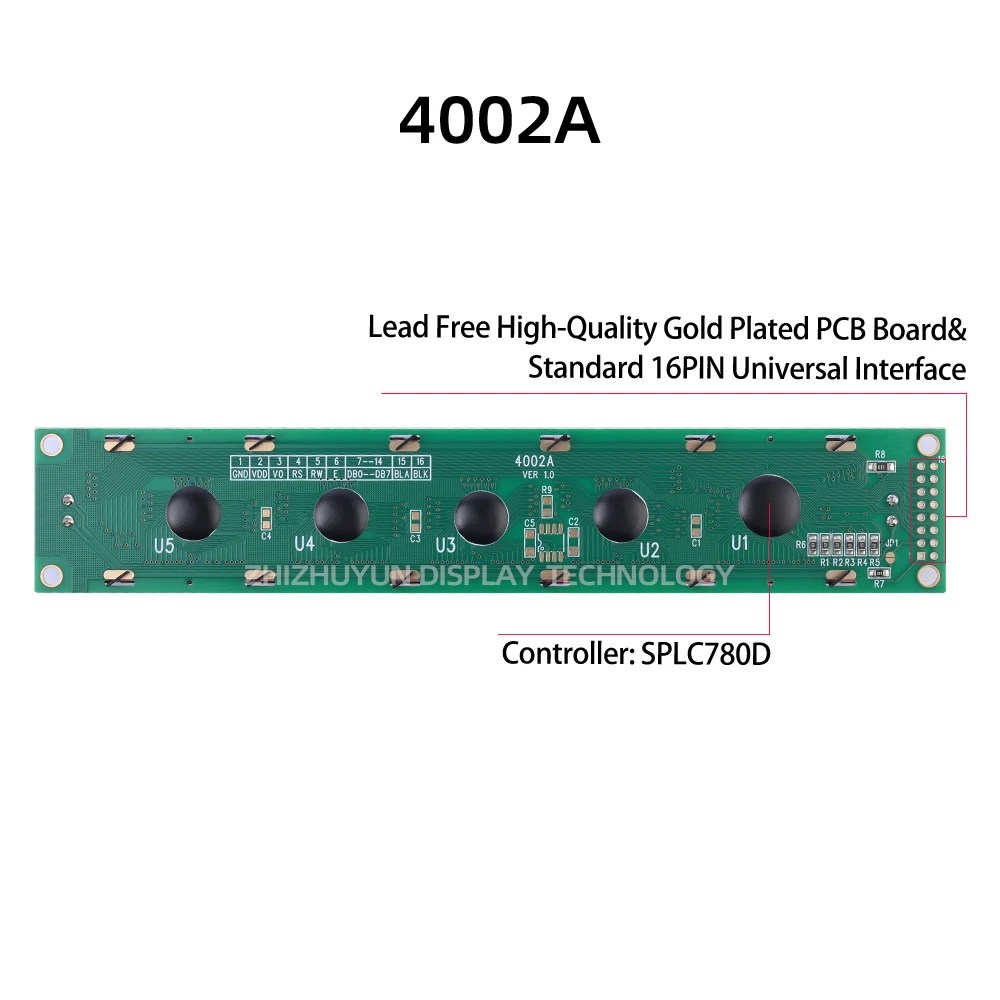 Pantalla LCD 4002A Módulo de visualización 4002 Módulo de cristal líquido LCM Película gris Fuente azul Pantalla de matriz de puntos de carácter