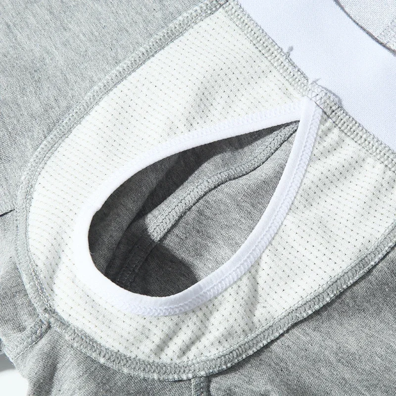 1/2 piezas de ropa interior con frente abierto para hombre, Boxer Sexy de algodón para hombre, pantalones cortos, bragas, bolsa transpirable, calzoncillos con bulto para hombre