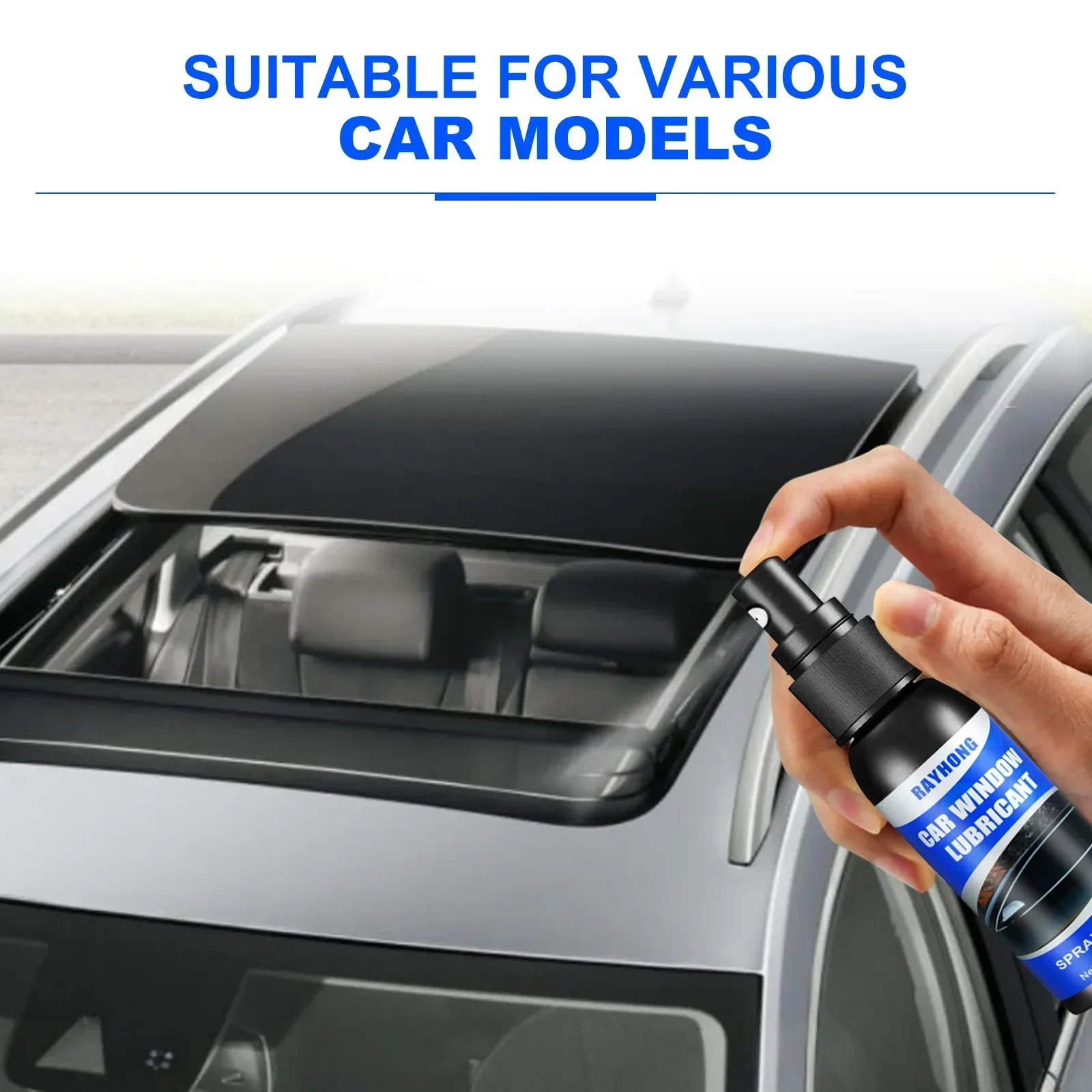 Lubrificante para janela de carro 60ml, tira de borracha para porta de carro, manutenção de suavização, elimina o ruído, ferramenta universal de reparo de produtos automotivos