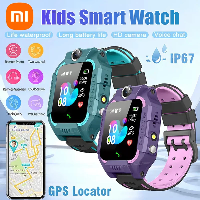Xiaomi Kids 4G Смарт-часы SOS GPS Местоположение SIM-карта Камера вызова Детские умные часы Камера Водонепроницаемые часы Подарок для IOS Android
