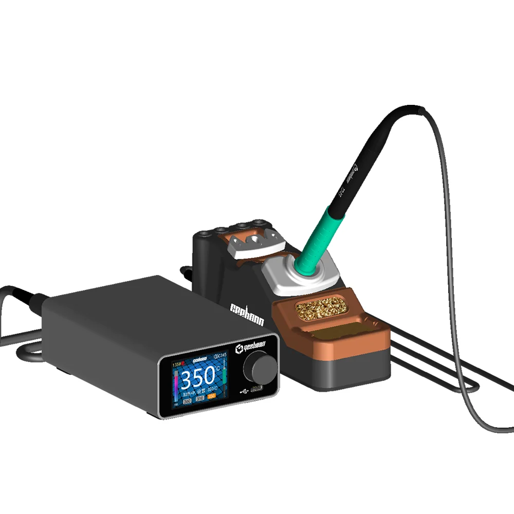 GEEBOON 220W TC22 soldering station compatible with 115/210/245/T12 soldering tip color curve display soldering rework station