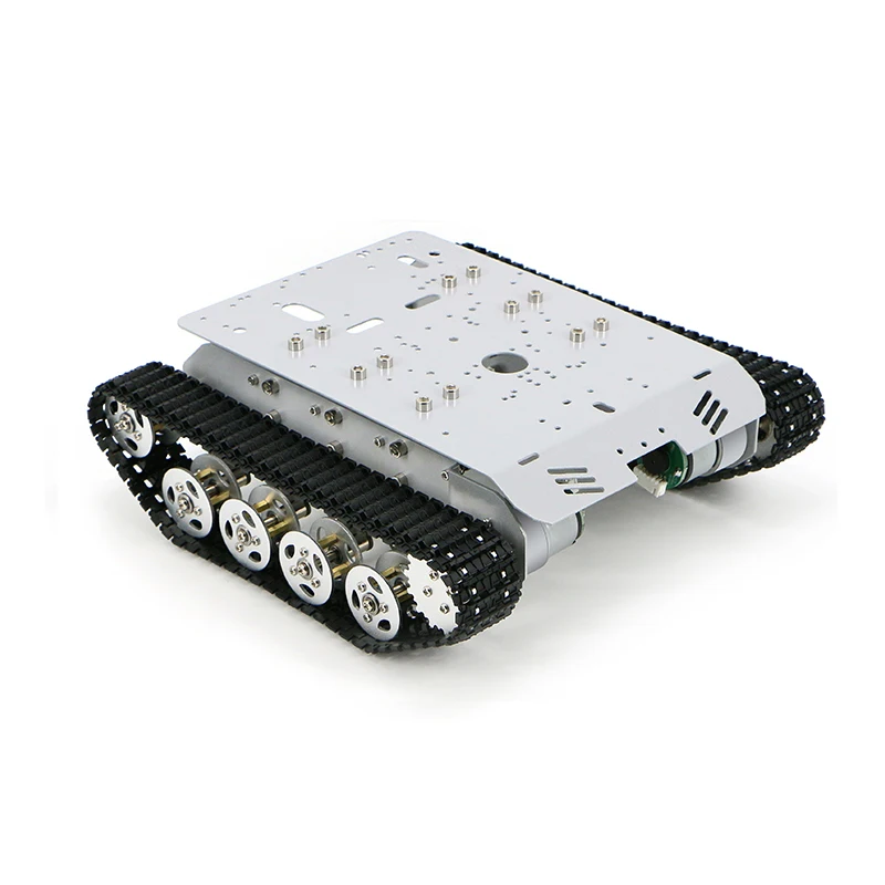 Neues 8 kg großes Last-Stoßdämpfungs-Raupenroboter-Panzerwagen-Chassis, intelligentes Fahrzeug für Arduino, programmierbar mit 12-V-Metall-Encoder-Motor
