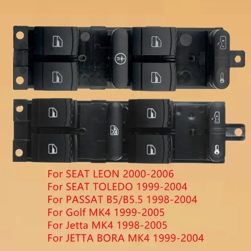 Power Window Control Switch Button Red 9pin FOR Volkswagen Bora Jetta VW Golf MK4 Passat B5 Seat Leon Toledo 1J4959857 3BD959857